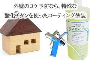 外壁のコケ予防なら特殊な酸化チタンを使ったコーティング塗装
