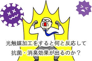 光触媒加工をすると何と反応して抗菌・消臭効果が出るのか?